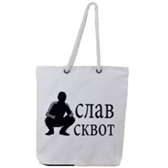 Slav Squat Full Print Rope Handle Tote (large) by Valentinaart