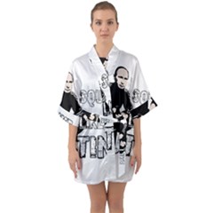 Squat Like Putin Quarter Sleeve Kimono Robe by Valentinaart