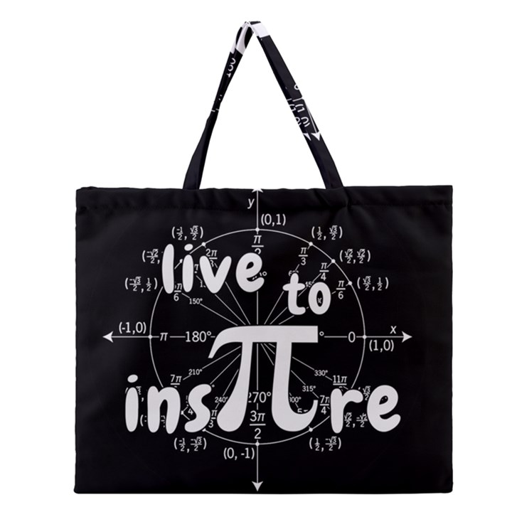 Pi day Zipper Large Tote Bag