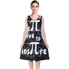 Pi Day V-neck Midi Sleeveless Dress  by Valentinaart