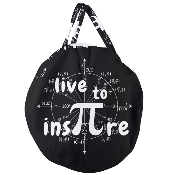 Pi day Giant Round Zipper Tote