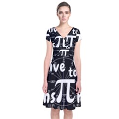 Pi Day Short Sleeve Front Wrap Dress by Valentinaart