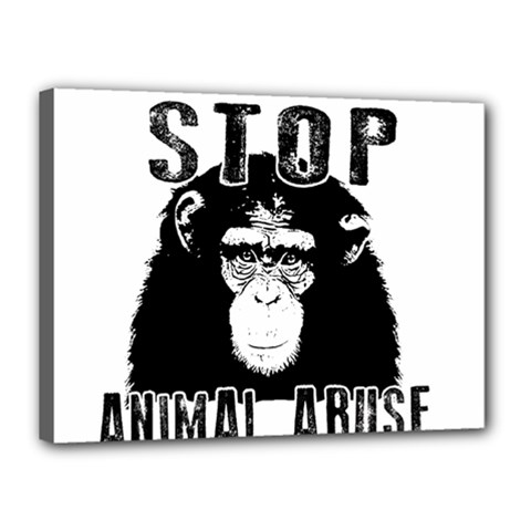 Stop Animal Abuse - Chimpanzee  Canvas 16  X 12  by Valentinaart