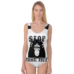 Stop Animal Abuse - Chimpanzee  Princess Tank Leotard  by Valentinaart