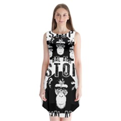 Stop Animal Abuse - Chimpanzee  Sleeveless Chiffon Dress   by Valentinaart