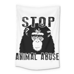 Stop Animal Abuse - Chimpanzee  Small Tapestry by Valentinaart