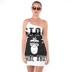 Stop Animal Abuse - Chimpanzee  One Soulder Bodycon Dress by Valentinaart