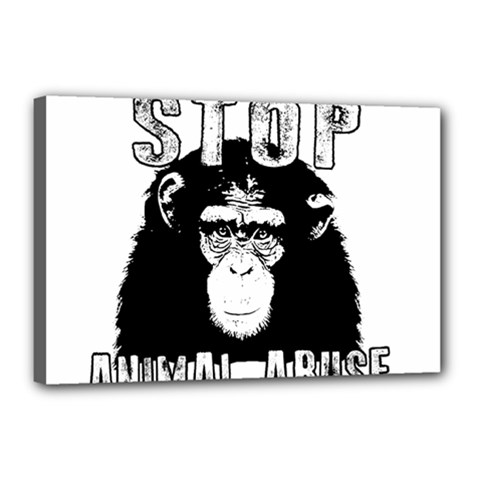 Stop Animal Abuse - Chimpanzee  Canvas 18  X 12  by Valentinaart