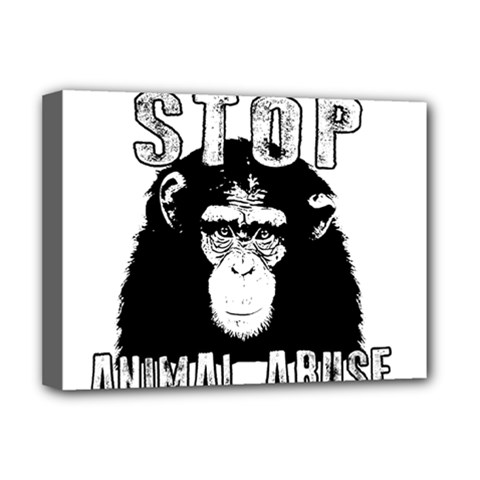 Stop Animal Abuse - Chimpanzee  Deluxe Canvas 16  X 12   by Valentinaart