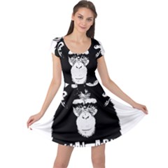 Stop Animal Abuse - Chimpanzee  Cap Sleeve Dress by Valentinaart