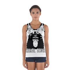 Stop Animal Abuse - Chimpanzee  Sport Tank Top  by Valentinaart