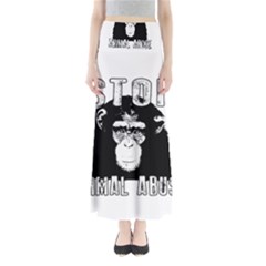 Stop Animal Abuse - Chimpanzee  Full Length Maxi Skirt by Valentinaart