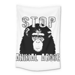 Stop Animal Abuse - Chimpanzee  Small Tapestry by Valentinaart