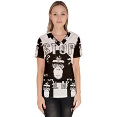 Stop Animal Abuse - Chimpanzee  Scrub Top by Valentinaart