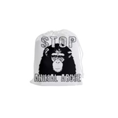 Stop Animal Abuse - Chimpanzee  Drawstring Pouches (small)  by Valentinaart