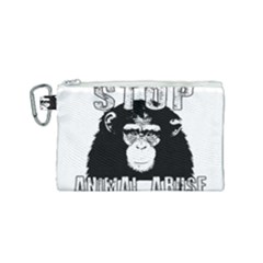 Stop Animal Abuse - Chimpanzee  Canvas Cosmetic Bag (small)