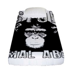 Stop Animal Abuse - Chimpanzee  Fitted Sheet (single Size) by Valentinaart