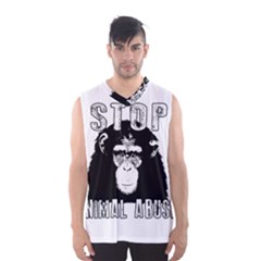 Stop Animal Abuse - Chimpanzee  Men s Basketball Tank Top by Valentinaart