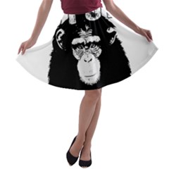 Stop Animal Abuse - Chimpanzee  A-line Skater Skirt by Valentinaart