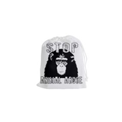 Stop Animal Abuse - Chimpanzee  Drawstring Pouches (xs)  by Valentinaart