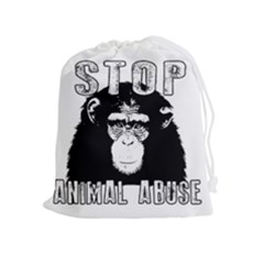 Stop Animal Abuse - Chimpanzee  Drawstring Pouches (extra Large) by Valentinaart