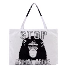 Stop Animal Abuse - Chimpanzee  Medium Tote Bag by Valentinaart