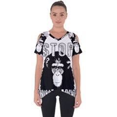 Stop Animal Abuse - Chimpanzee  Cut Out Side Drop Tee by Valentinaart