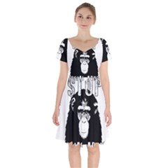 Stop Animal Abuse - Chimpanzee  Short Sleeve Bardot Dress by Valentinaart