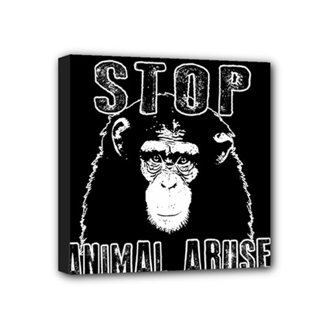 Stop Animal Abuse - Chimpanzee  Mini Canvas 4  X 4  by Valentinaart