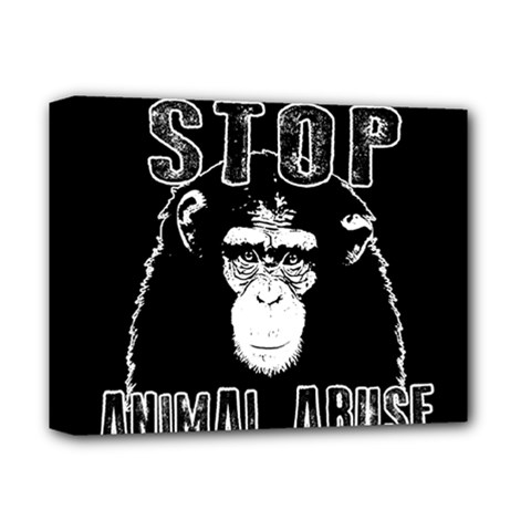 Stop Animal Abuse - Chimpanzee  Deluxe Canvas 14  X 11  by Valentinaart