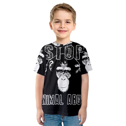 Stop Animal Abuse - Chimpanzee  Kids  Sport Mesh Tee by Valentinaart