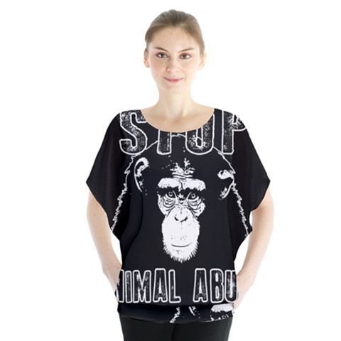 Stop Animal Abuse - Chimpanzee  Blouse by Valentinaart