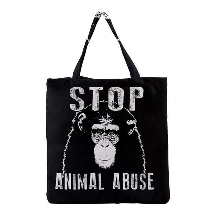 Stop Animal Abuse - Chimpanzee  Grocery Tote Bag