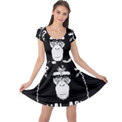 Stop Animal Abuse - Chimpanzee  Cap Sleeve Dress by Valentinaart