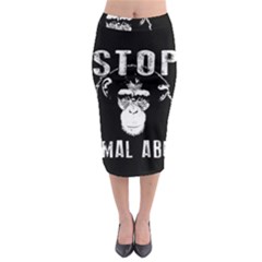 Stop Animal Abuse - Chimpanzee  Midi Pencil Skirt by Valentinaart