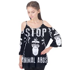 Stop Animal Abuse - Chimpanzee  Flutter Tees