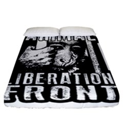 Animal Liberation Front - Chimpanzee  Fitted Sheet (california King Size) by Valentinaart