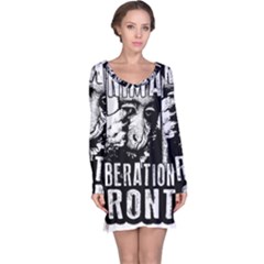 Animal Liberation Front - Chimpanzee  Long Sleeve Nightdress by Valentinaart