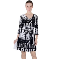 Animal Liberation Front - Chimpanzee  Ruffle Dress by Valentinaart