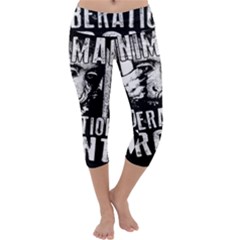 Animal Liberation Front - Chimpanzee  Capri Yoga Leggings by Valentinaart