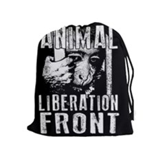 Animal Liberation Front - Chimpanzee  Drawstring Pouches (extra Large) by Valentinaart