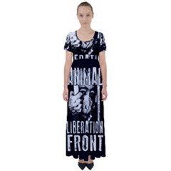 Animal Liberation Front - Chimpanzee  High Waist Short Sleeve Maxi Dress