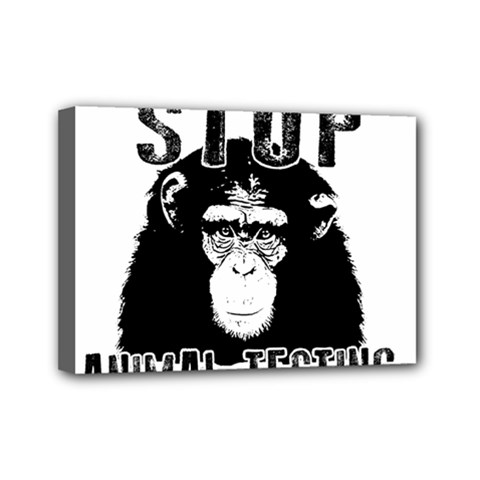 Stop Animal Testing - Chimpanzee  Mini Canvas 7  X 5  by Valentinaart