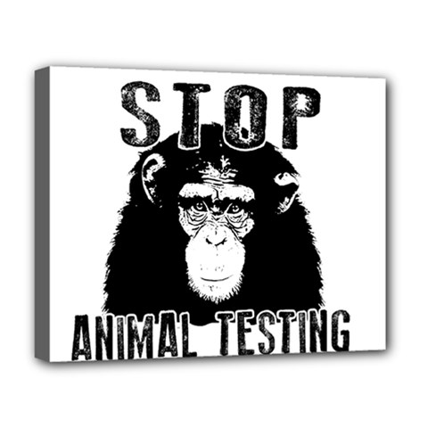 Stop Animal Testing - Chimpanzee  Deluxe Canvas 20  X 16   by Valentinaart