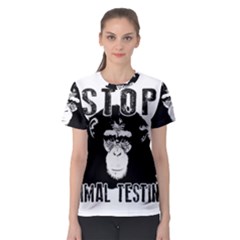 Stop Animal Testing - Chimpanzee  Women s Sport Mesh Tee