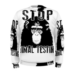 Stop Animal Testing - Chimpanzee  Men s Sweatshirt by Valentinaart