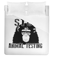 Stop Animal Testing - Chimpanzee  Duvet Cover (queen Size) by Valentinaart