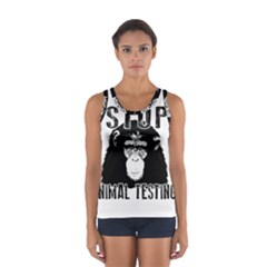 Stop Animal Testing - Chimpanzee  Sport Tank Top  by Valentinaart