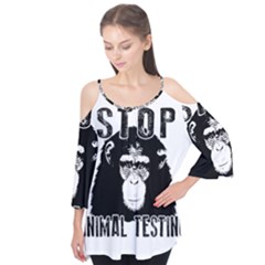 Stop Animal Testing - Chimpanzee  Flutter Tees