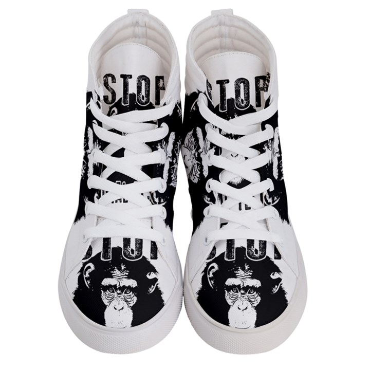 Stop Animal Testing - Chimpanzee  Women s Hi-Top Skate Sneakers